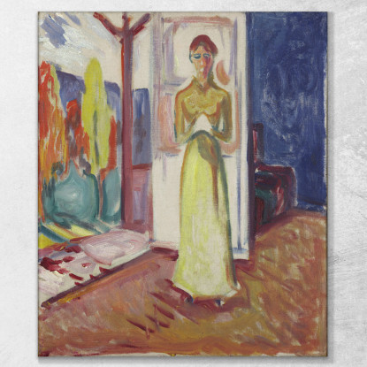 Donna In Piedi Sulla Soglia Edvard Munch em403 quadro stampato su tela