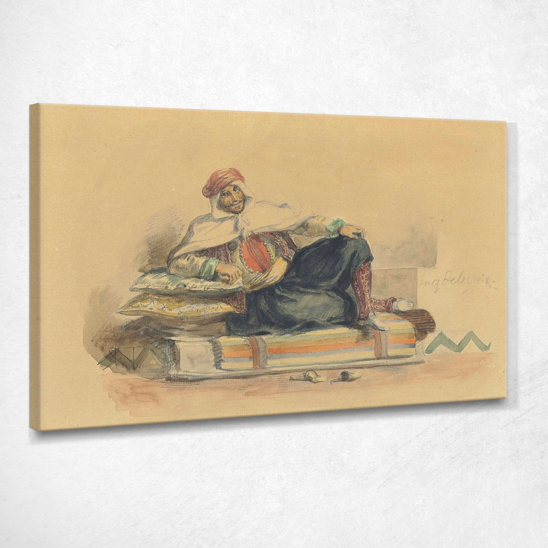 Un Berbero Seduto Su Un Divano Basso Eugène Delacroix edx1 quadro stampato su tela Un Berbero Seduto Su Un Divano Basso Eugène Delacroix edx1 quadro stampato su tela