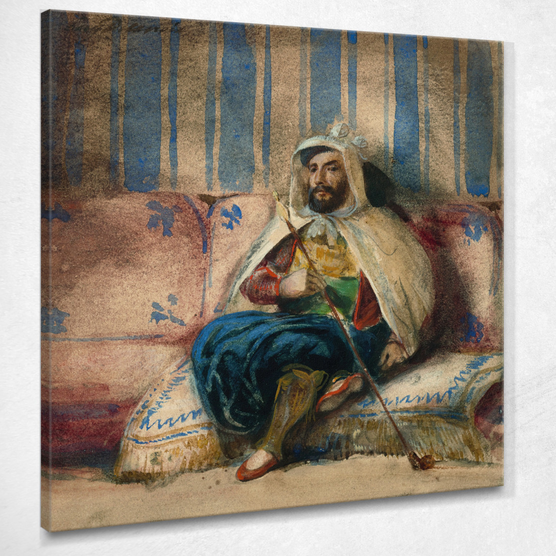 Un Uomo In Costume Orientale Fuma Su Un Divano Eugène Delacroix edx2 quadro stampato su tela Un Uomo In Costume Orientale Fuma Su Un Divano Eugène Delacroix edx2 quadro stampato su tela