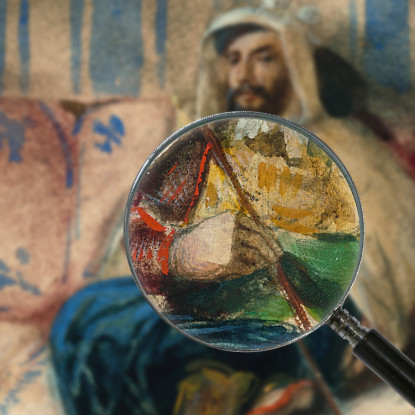 Un Uomo In Costume Orientale Fuma Su Un Divano Eugène Delacroix edx2 quadro stampato su tela