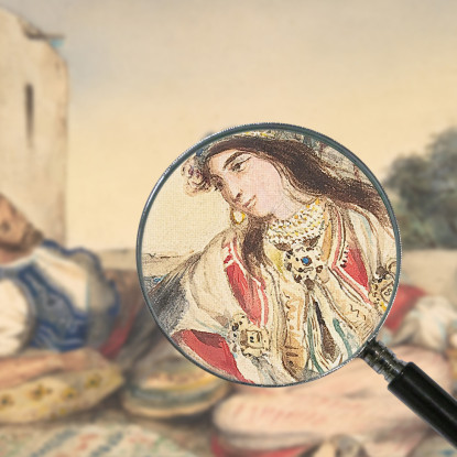 Una Coppia Marocchina Sulla Loro Terrazza Eugène Delacroix edx3 quadro stampato su tela