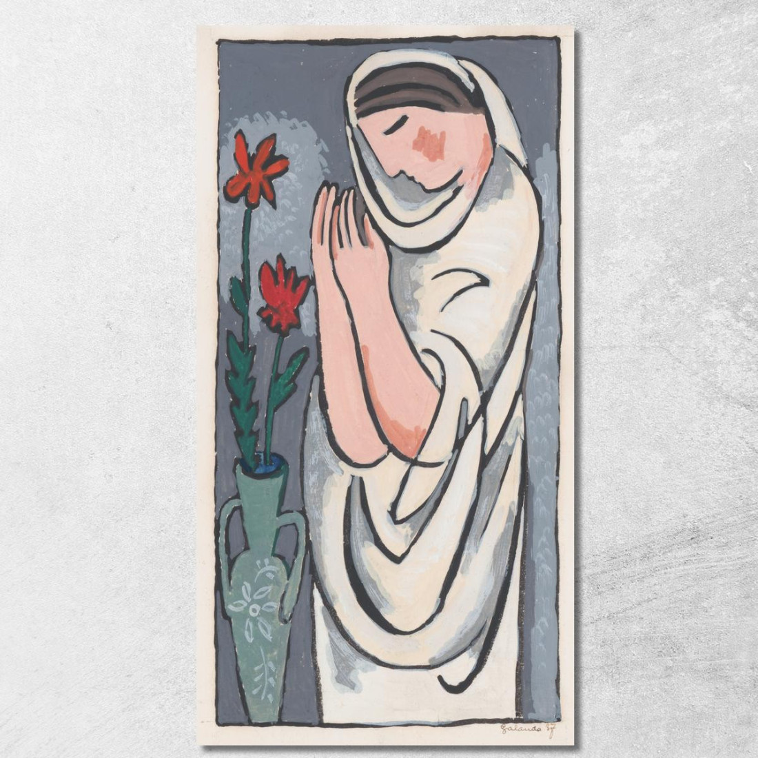 Donna E Fiore 2 Mikuláš Galanda mgl131 quadro stampato su tela Donna E Fiore 2 Mikuláš Galanda mgl131 quadro stampato su tela