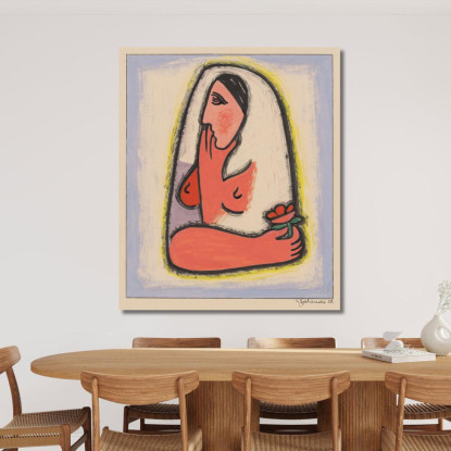 Donna Con Fiore Mikuláš Galanda mgl143 quadro stampato su tela