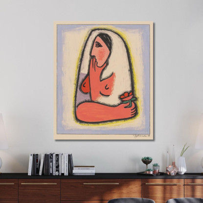 Donna Con Fiore Mikuláš Galanda mgl143 quadro stampato su tela