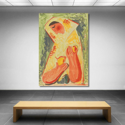 Donna Con Frutta Mikuláš Galanda mgl144 quadro stampato su tela