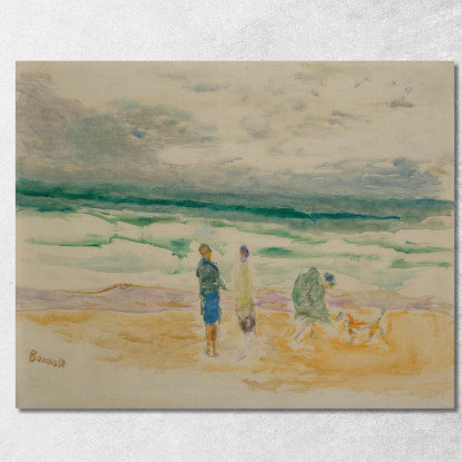 La Spiaggia. Tre Personaggi E Un Cane Pierre Bonnard pbn24 quadro stampato su tela