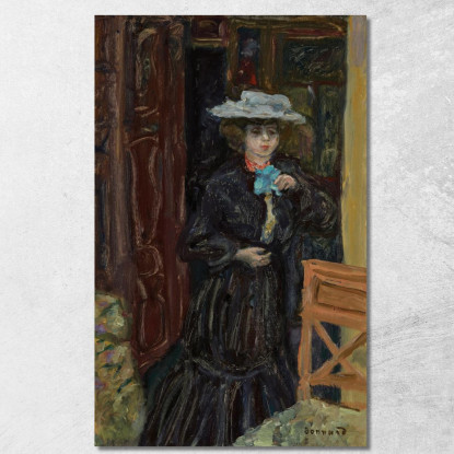 Marta Con Il Cappello Bianco Pierre Bonnard pbn42 quadro stampato su tela