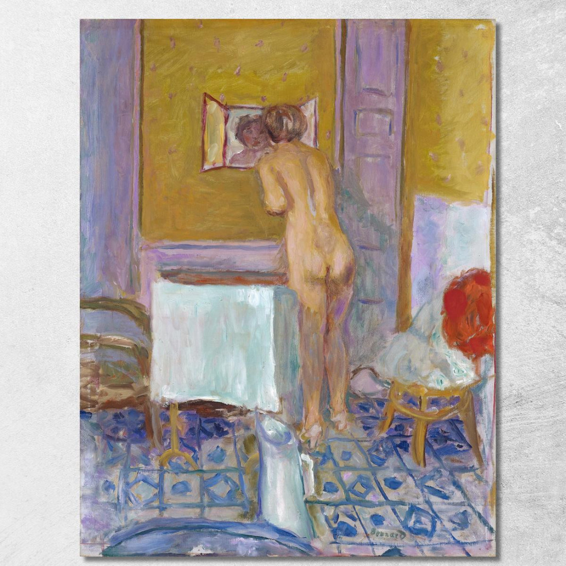 Nuda Con Un Panno Rosso Nuda Al Suo Bagno Pierre Bonnard pbn51 quadro stampato su tela Nuda Con Un Panno Rosso Nuda Al Suo Bagno Pierre Bonnard pbn51 quadro stampato su tela