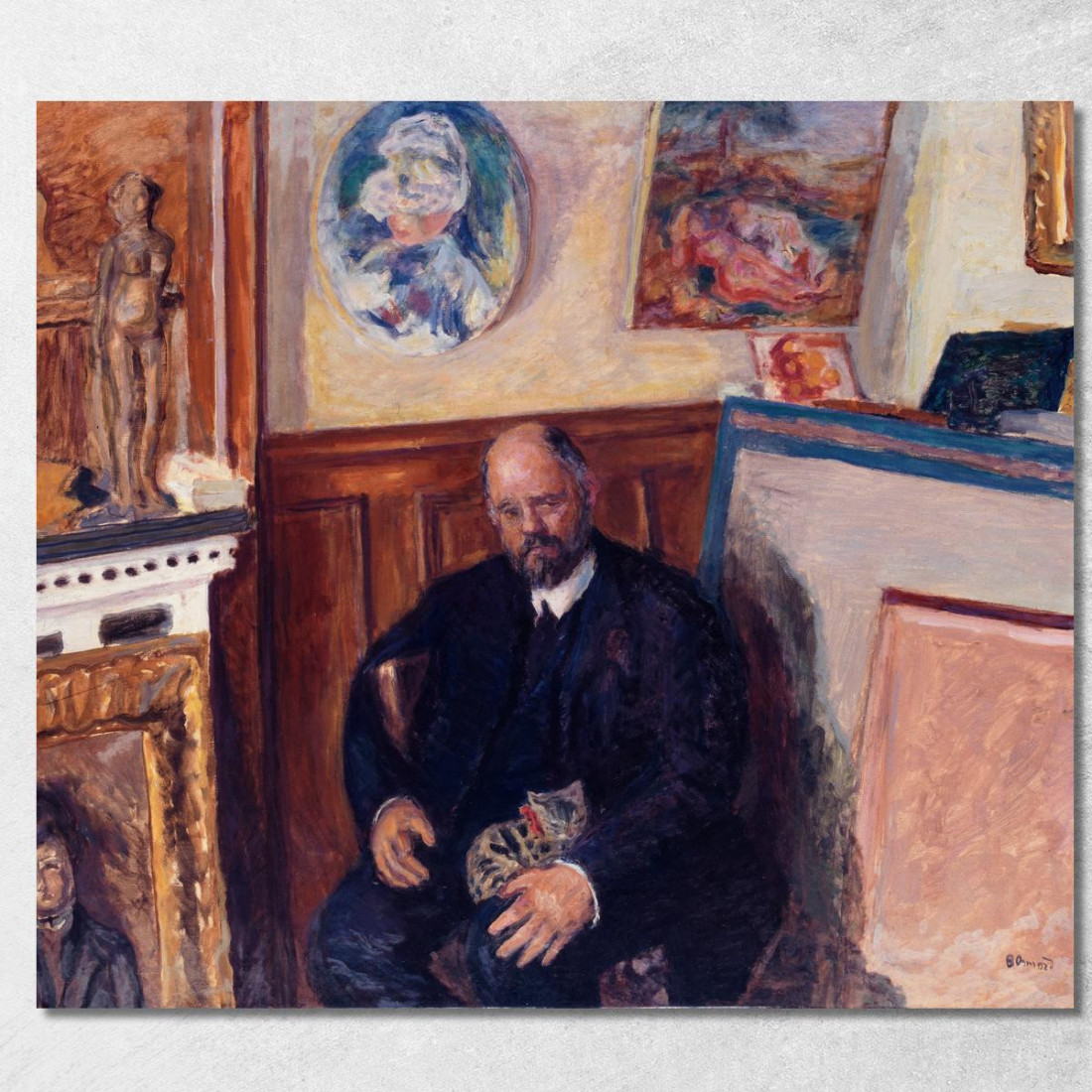 Ritratto Di Ambroise Vollard Con Un Gatto Pierre Bonnard pbn61 quadro stampato su tela Ritratto Di Ambroise Vollard Con Un Gatto Pierre Bonnard pbn61 quadro stampato su tela