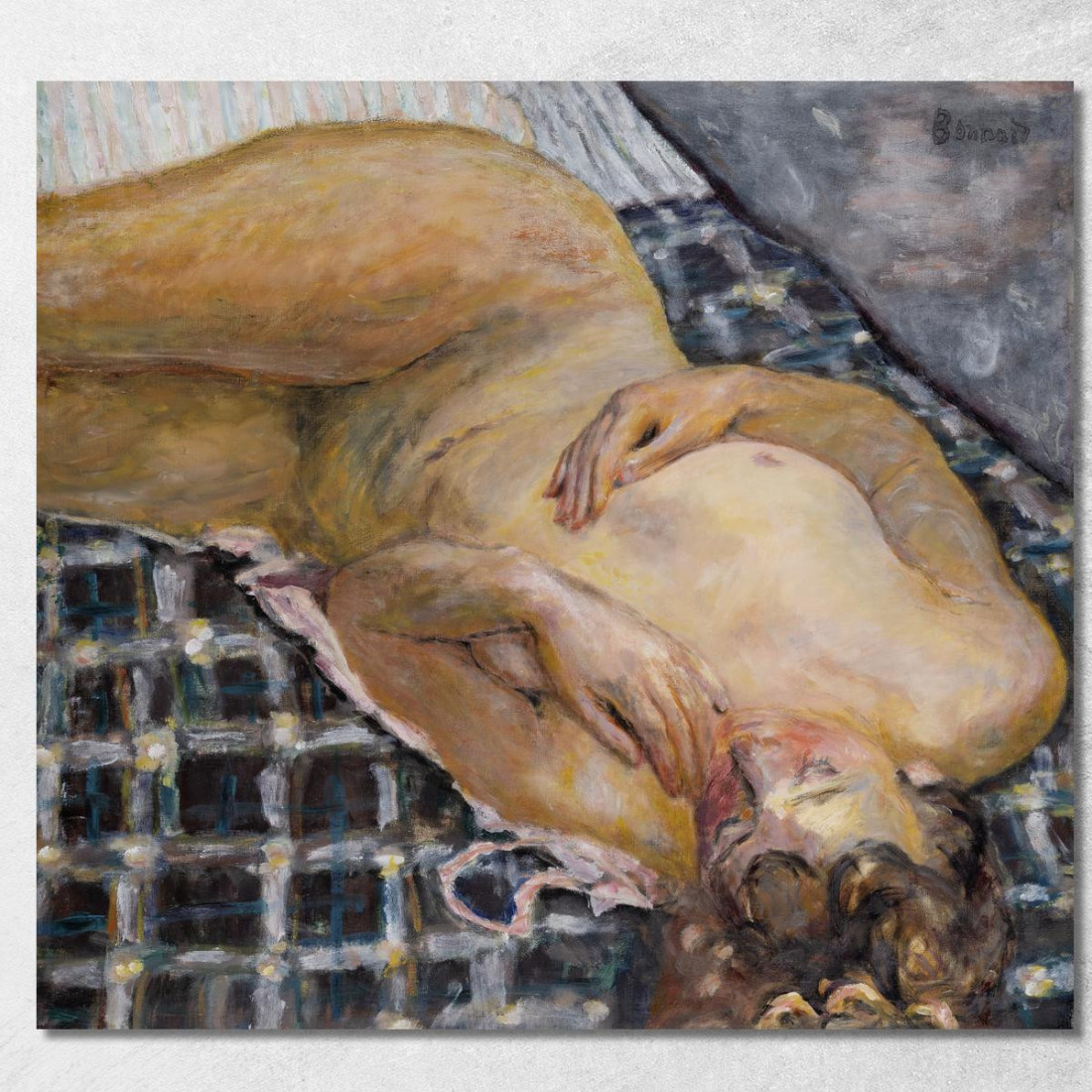 Nudo Sdraiato Su Un Plaid Bianco E Blu Pierre Bonnard pbn63 quadro stampato su tela Nudo Sdraiato Su Un Plaid Bianco E Blu Pierre Bonnard pbn63 quadro stampato su tela
