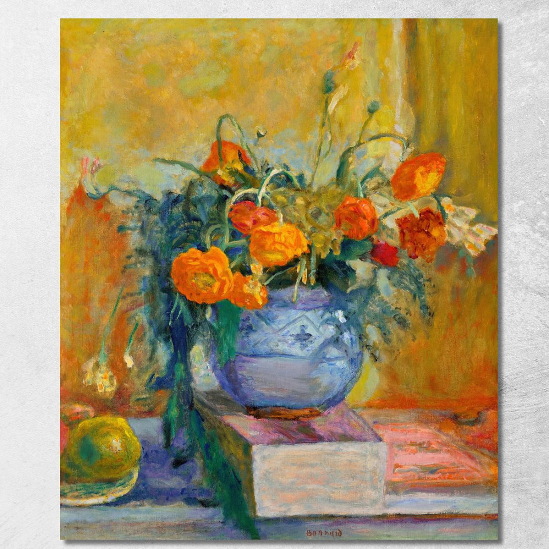 Ranuncoli In Vaso Blu Pierre Bonnard pbn64 quadro stampato su tela Ranuncoli In Vaso Blu Pierre Bonnard pbn64 quadro stampato su tela