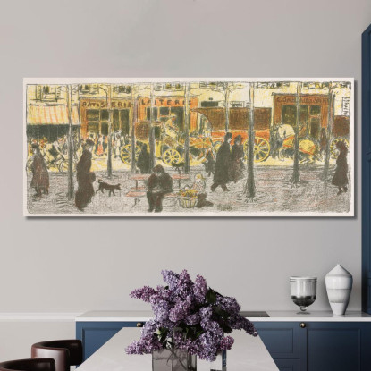 Alcuni Aspetti Della Vita Parigina Boulevard Pierre Bonnard pbn66 quadro stampato su tela