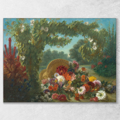 Cesto Di Fiori 2 Eugène Delacroix edx15 quadro stampato su tela