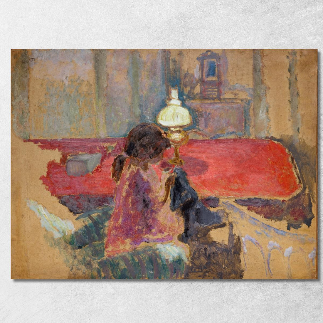 Donna Con Lampada Pierre Bonnard pbn76 quadro stampato su tela Donna Con Lampada Pierre Bonnard pbn76 quadro stampato su tela