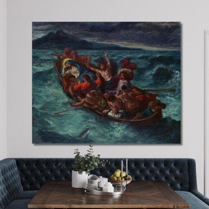 Cristo Addormentato Durante La Tempesta Eugène Delacroix edx17 quadro stampato su tela