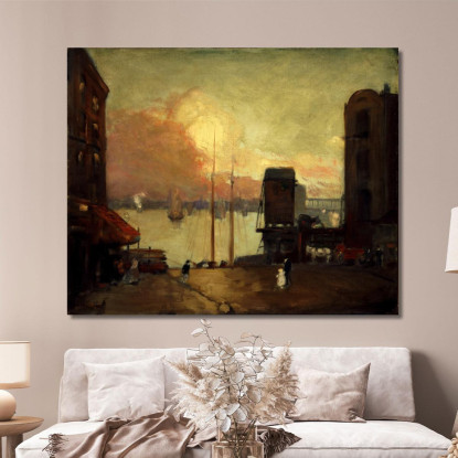 Nubi Cumuliformi East River Robert Henri rhn13 quadro stampato su tela