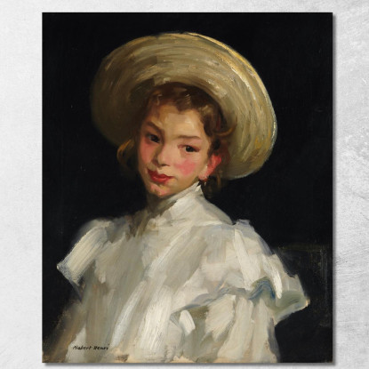 Ragazza Olandese In Bianco Robert Henri rhn14 quadro stampato su tela