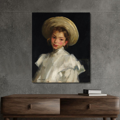 Ragazza Olandese In Bianco Robert Henri rhn14 quadro stampato su tela