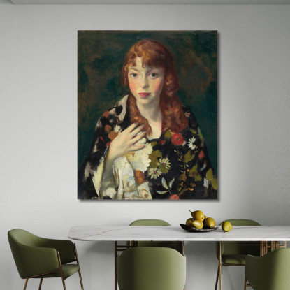 Edna Smith In Un Abito Giapponese Robert Henri rhn17 quadro stampato su tela