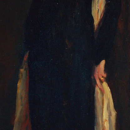 Signora In Nero Con Sciarpa Spagnola O In Nero Con Sciarpa Robert Henri rhn33 quadro stampato su tela