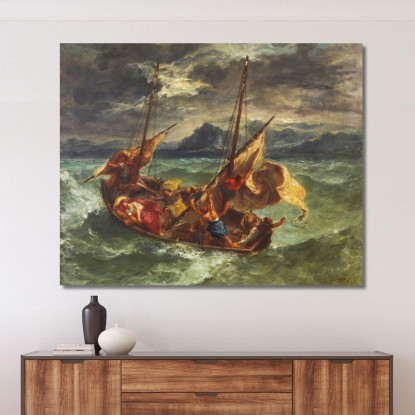 Cristo Sul Mare Di Galilea 1854 Eugène Delacroix edx20 quadro stampato su tela