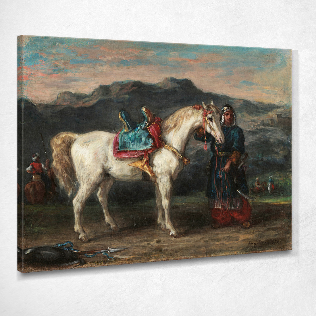Circasso Che Tiene Un Cavallo Per La Briglia Eugène Delacroix edx23 quadro stampato su tela Circasso Che Tiene Un Cavallo Per La Briglia Eugène Delacroix edx23 quadro stampato su tela