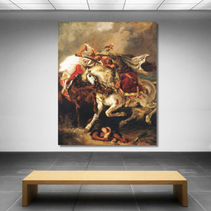 Combattimento Comune Del Giaour E Del Pascià Eugène Delacroix edx25 quadro stampato su tela