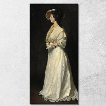 Giovane Donna In Bianco Robert Henri rhn77 quadro stampato su tela