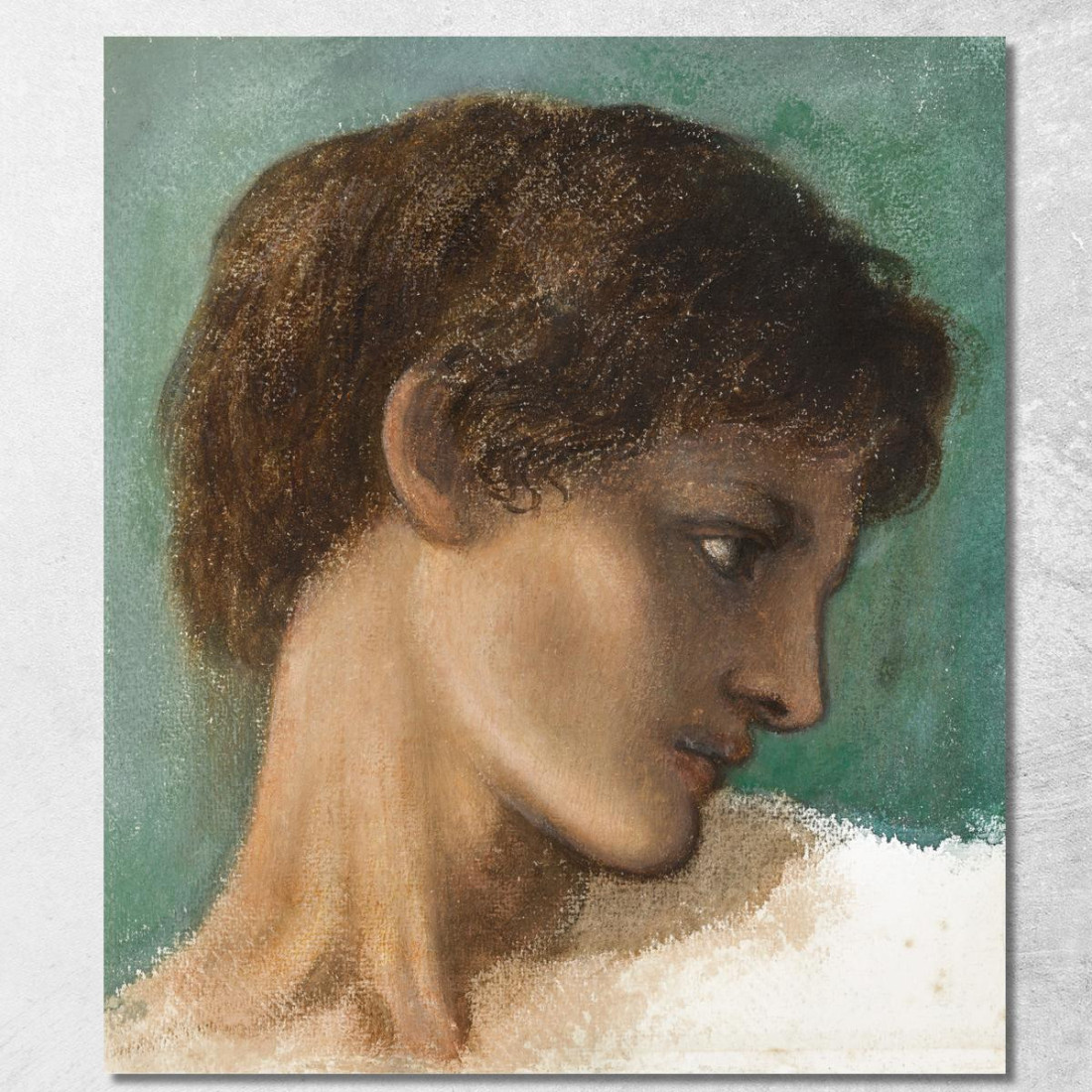Testa Di Un Giovane Uomo Sir Edward Coley Burne-Jones ecb26 quadro stampato su tela Testa Di Un Giovane Uomo Sir Edward Coley Burne-Jones ecb26 quadro stampato su tela