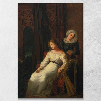 Desdemona Ed Emilia Eugène Delacroix edx29 quadro stampato su tela