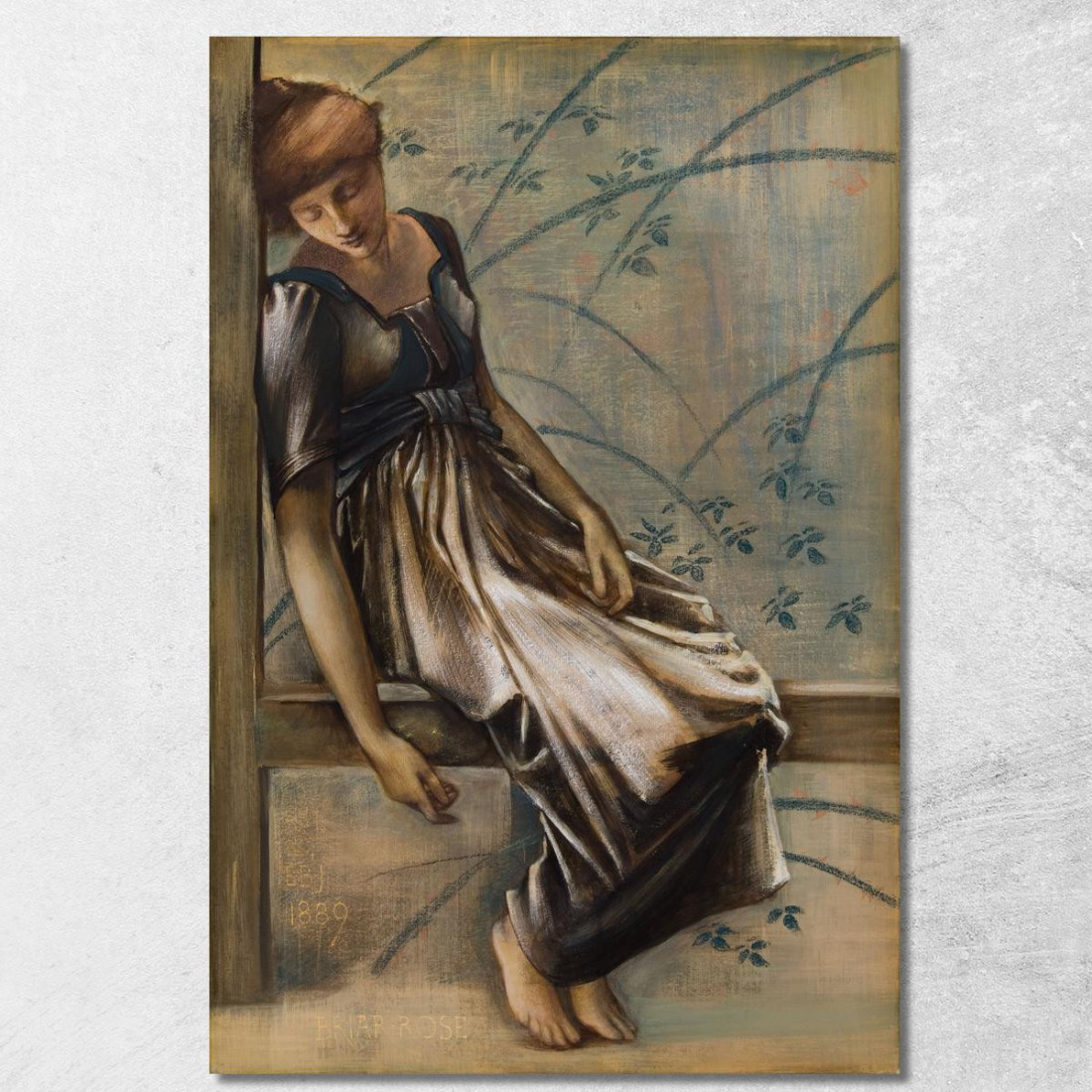 Studio Della Serie Briar Rose Per Il Garden Court Iii Sir Edward Coley Burne-Jones ecb77 quadro stampato su tela Studio Della Serie Briar Rose Per Il Garden Court Iii Sir Edward Coley Burne-Jones ecb77 quadro stampato su tela