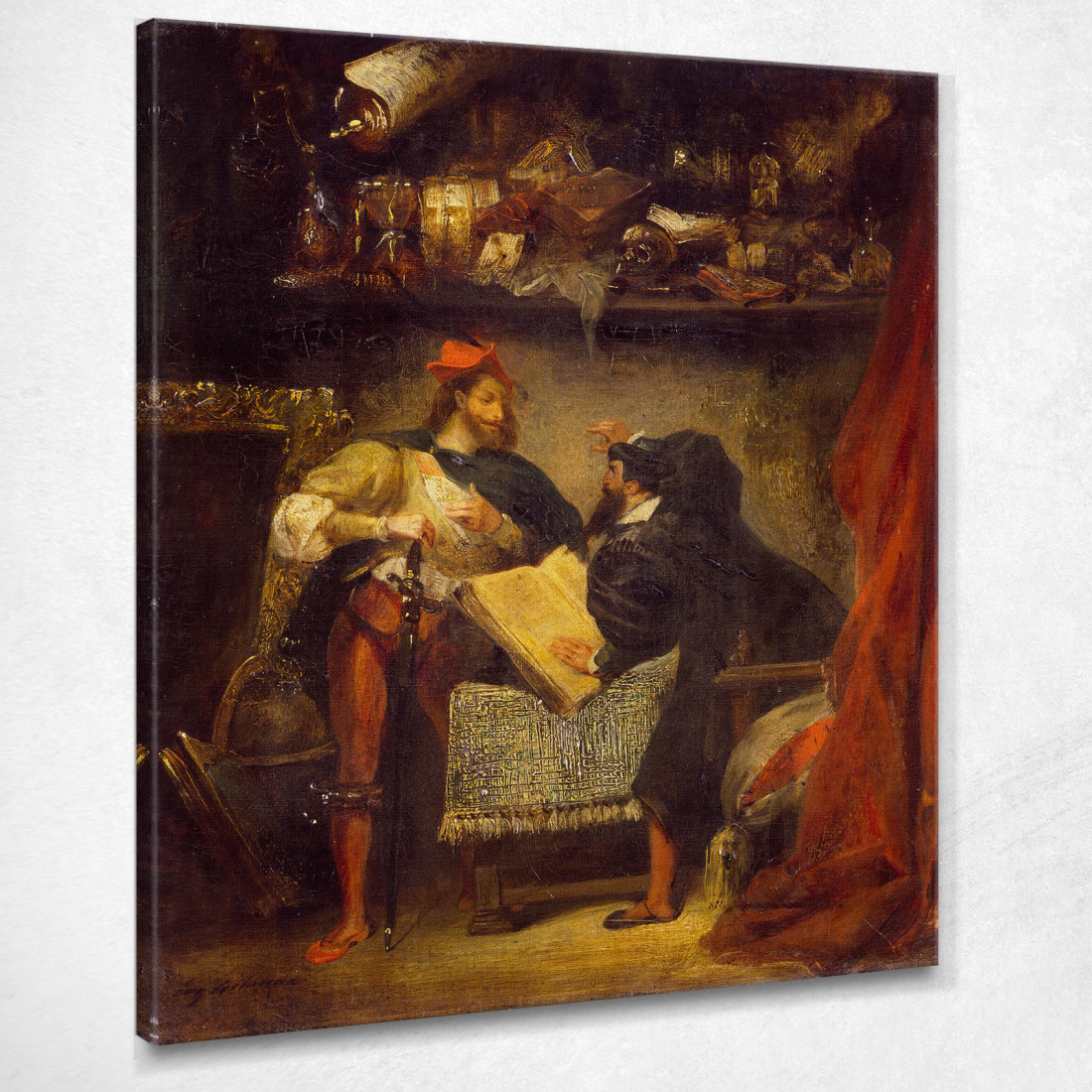 Faust E Mefistofele Eugène Delacroix edx39 quadro stampato su tela Faust E Mefistofele Eugène Delacroix edx39 quadro stampato su tela