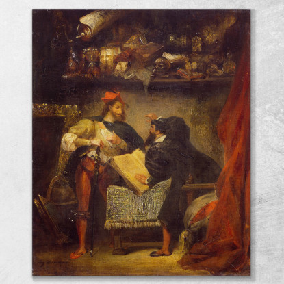 Faust E Mefistofele Eugène Delacroix edx39 quadro stampato su tela
