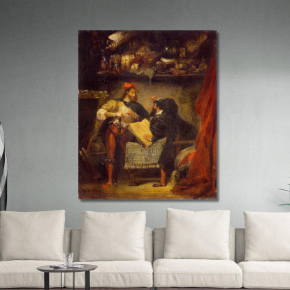 Faust E Mefistofele Eugène Delacroix edx39 quadro stampato su tela