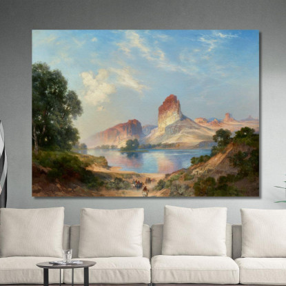 Un Paradiso Indiano Green River Wyoming Thomas Moran tmr9 quadro stampato su tela