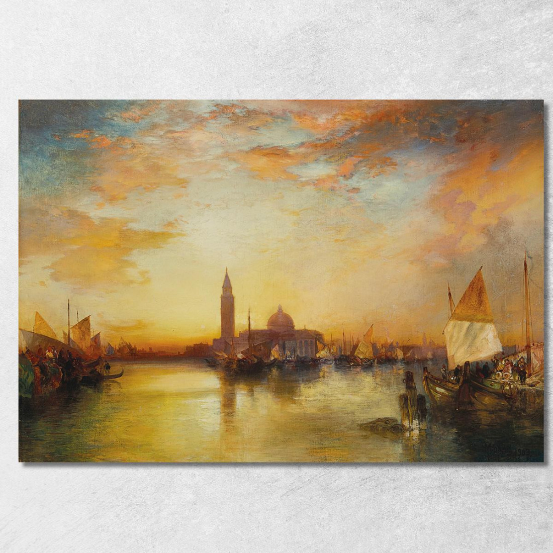 Tramonto Al Palazzo Ducale Thomas Moran tmr16 quadro stampato su tela Tramonto Al Palazzo Ducale Thomas Moran tmr16 quadro stampato su tela