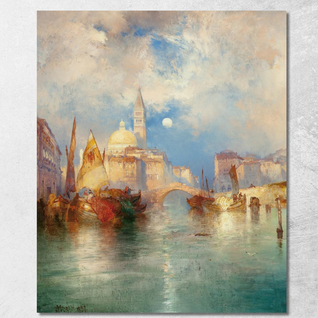 Moonrise Chioggia Venice Thomas Moran tmr42 quadro stampato su tela