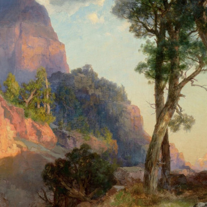 Leone Di Montagna Nella Tana Del Leone Di Montagna Del Grand Canyon Thomas Moran tmr44 quadro stampato su tela