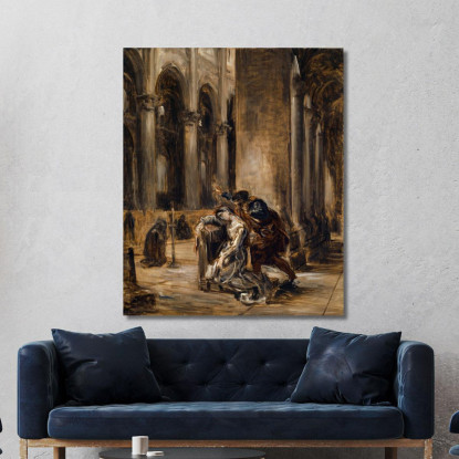 Gretchen Nella Chiesa Goethe Faust Parte I Scena Nella Cattedrale Eugène Delacroix edx46 quadro stampato su tela
