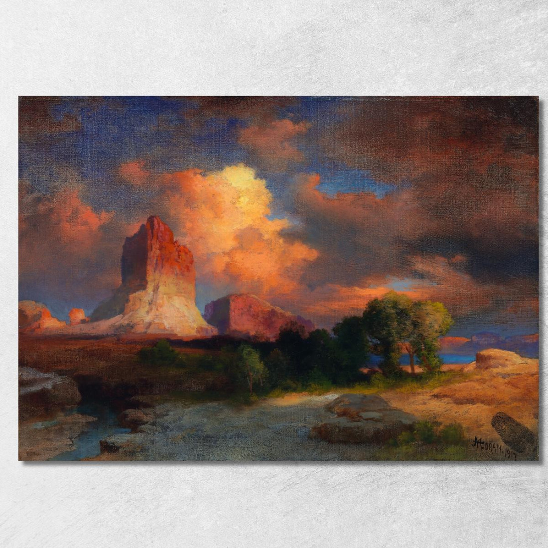 Tramonto Nuvola Green River Wyoming Thomas Moran tmr55 quadro stampato su tela Tramonto Nuvola Green River Wyoming Thomas Moran tmr55 quadro stampato su tela