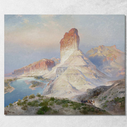 Il Castle Rock Green River Wyoming Estate Indiana. Green River. Wyoming Thomas Moran tmr58 quadro stampato su tela