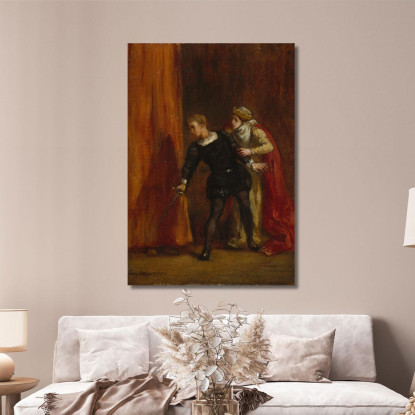 Amleto E Sua Madre Eugène Delacroix edx47 quadro stampato su tela