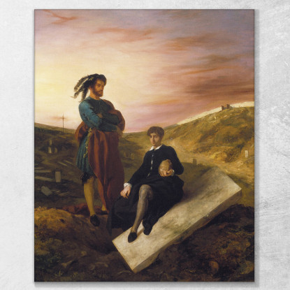Amleto E Orazio Al Cimitero Eugène Delacroix edx48 quadro stampato su tela