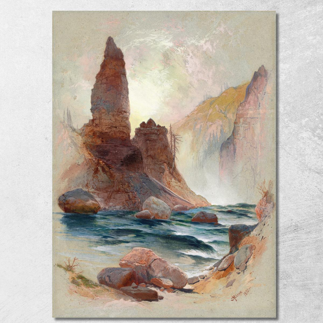 Torre A Tower Falls Yellowstone Thomas Moran tmr77 quadro stampato su tela Torre A Tower Falls Yellowstone Thomas Moran tmr77 quadro stampato su tela