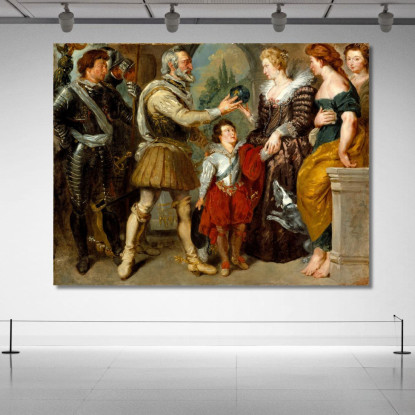 Enrico Iv Conferisce La Reggenza A Maria De' Medici Eugène Delacroix edx52 quadro stampato su tela
