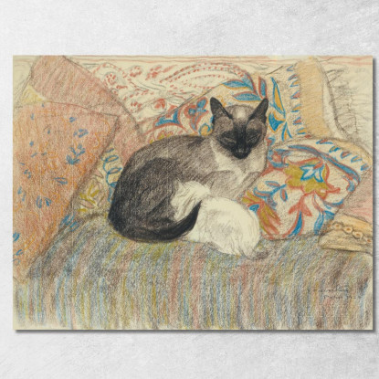 Gatto E Il Suo Gattino Théophile Alexandre Steinlen tas5 quadro stampato su tela