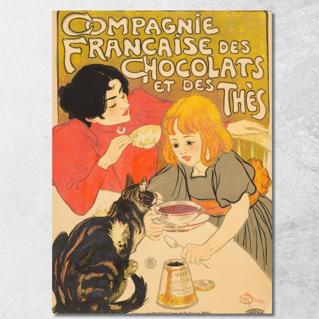 Azienda Francese Di Cioccolato E Tè Théophile Alexandre Steinlen tas11 quadro stampato su tela Azienda Francese Di Cioccolato E Tè Théophile Alexandre Steinlen tas11 quadro stampato su tela