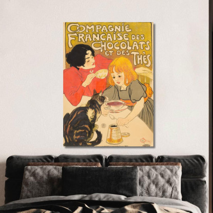 Azienda Francese Di Cioccolato E Tè Théophile Alexandre Steinlen tas11 quadro stampato su tela