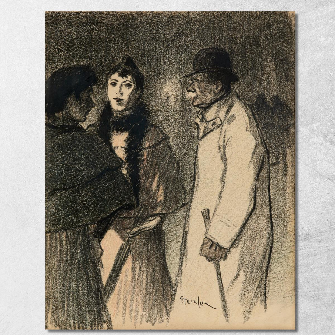 Conversazione Per Strada La Sera Théophile Alexandre Steinlen tas12 quadro stampato su tela Conversazione Per Strada La Sera Théophile Alexandre Steinlen tas12 quadro stampato su tela