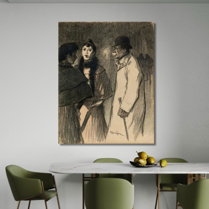 Conversazione Per Strada La Sera Théophile Alexandre Steinlen tas12 quadro stampato su tela